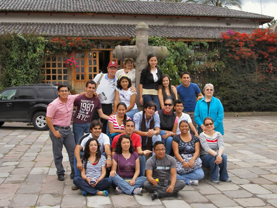 Students in Ecuador with Dr. Stephen Rabe