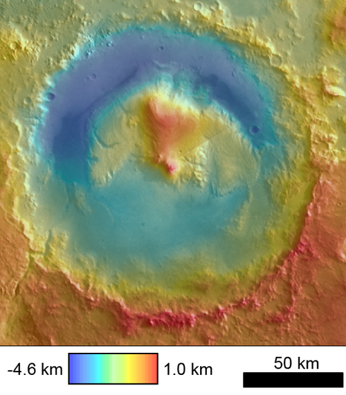 Digital elevation model of Gale Crater