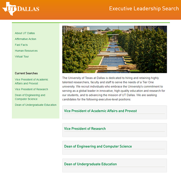 Executive Leadership Search website