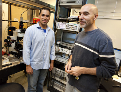 Francisco Garcia and Dr. Marco Atzori in their laboratory