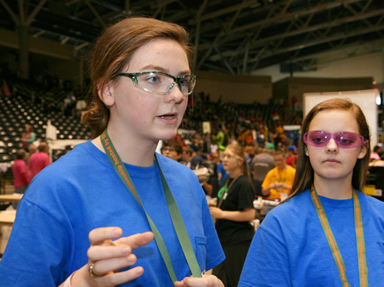 Gillian Meyer, left, and teammate Megan Neal from The Hockaday School in Dallas