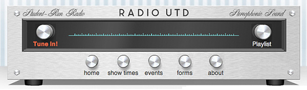 Screenshot of Radio UTD's website